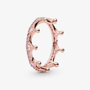 Pandora Pink Sparkling Crown Ring